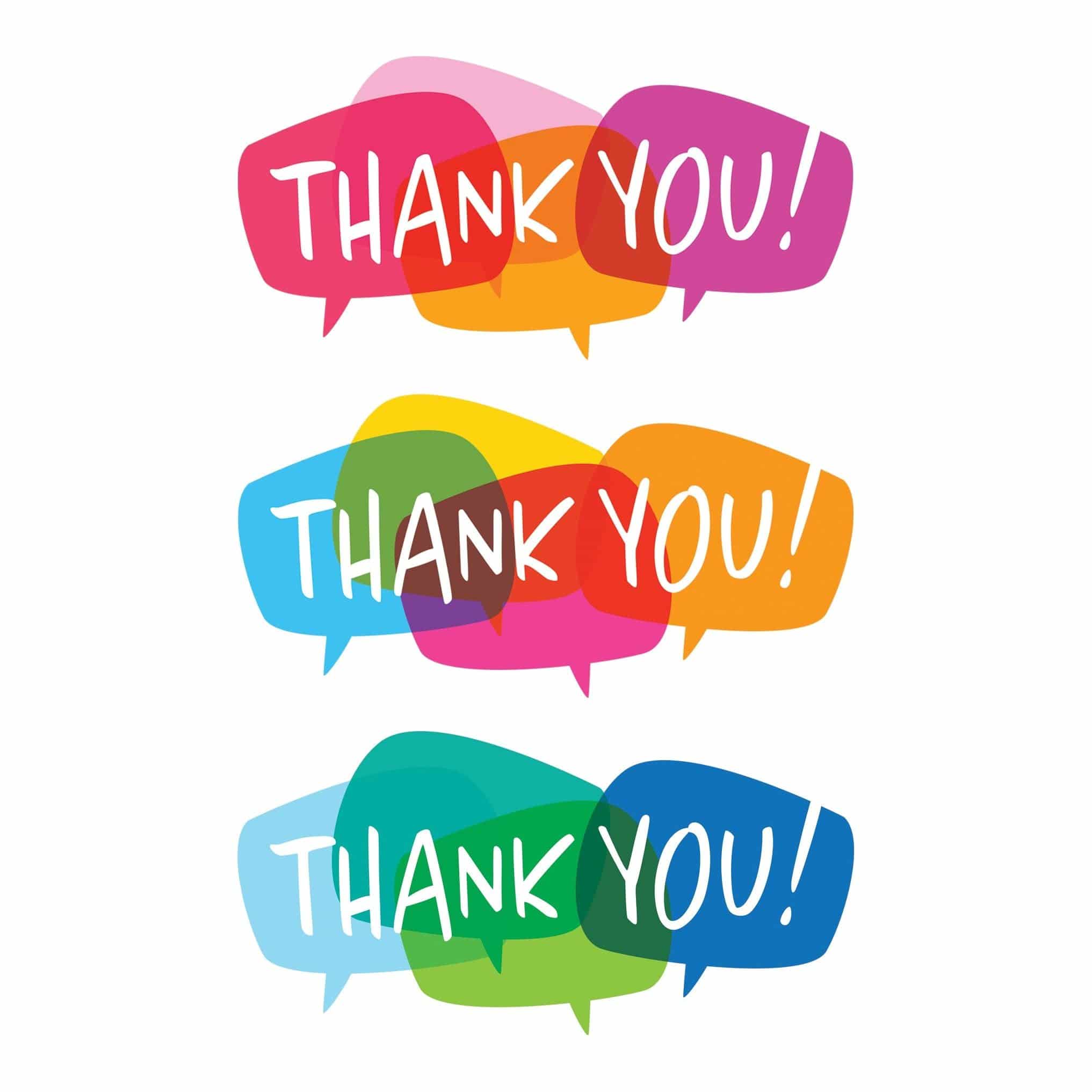 Pictura Thank You Bubbles thank you card with colorful bubble design, ideal for everyday appreciation messages.